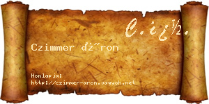 Czimmer Áron névjegykártya