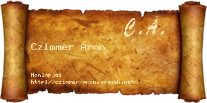 Czimmer Áron névjegykártya